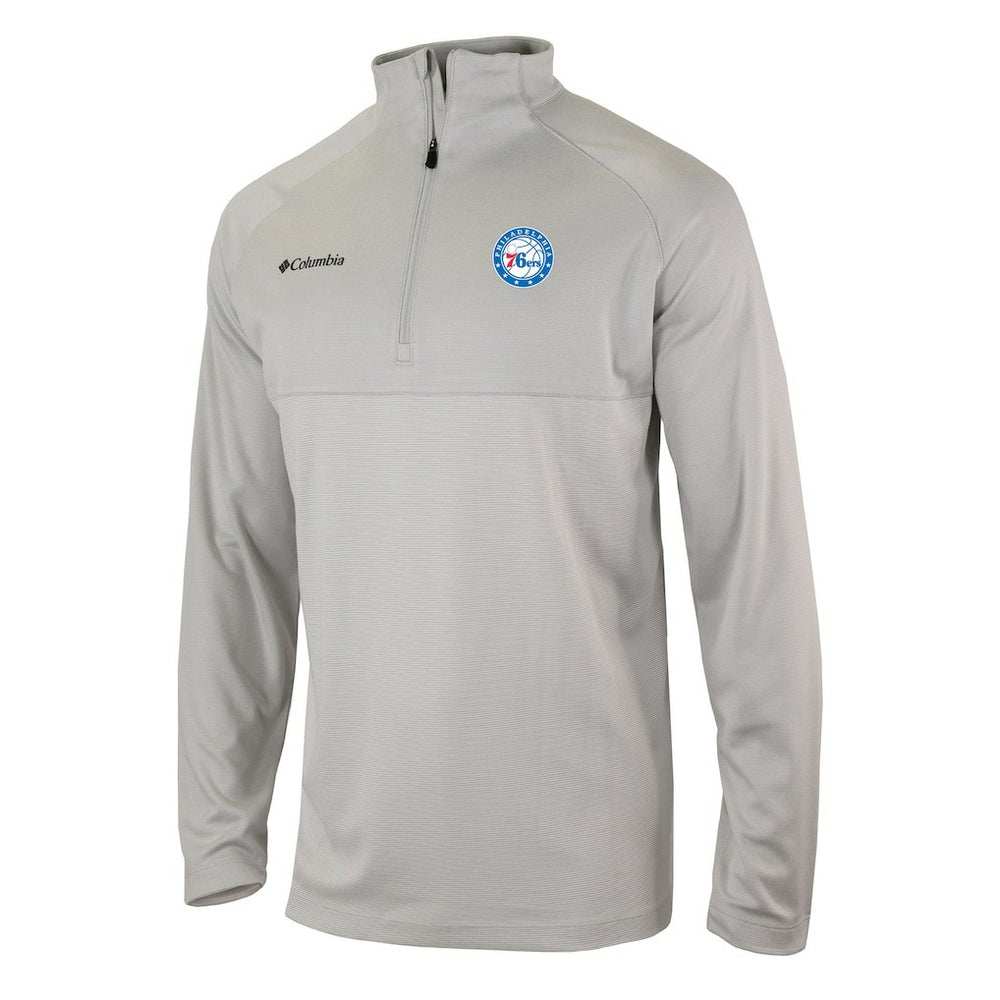 Philadelphia 76ers Omni-Wick Rockin' It Quarter-Zip Pullover Top Heather Gray