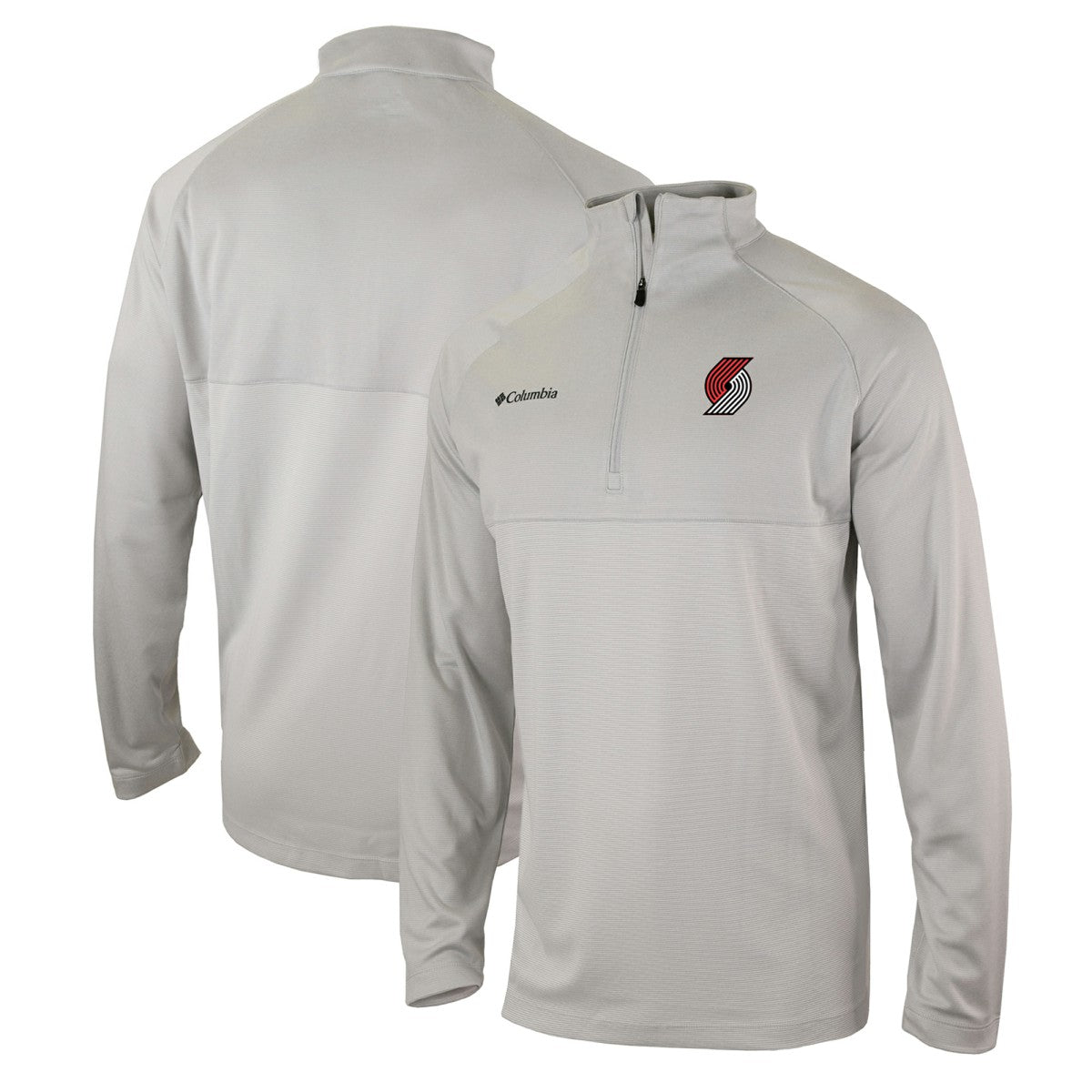 Portland Trail Blazers Omni-Wick Rockin' It Quarter-Zip Pullover Top Heather Gray