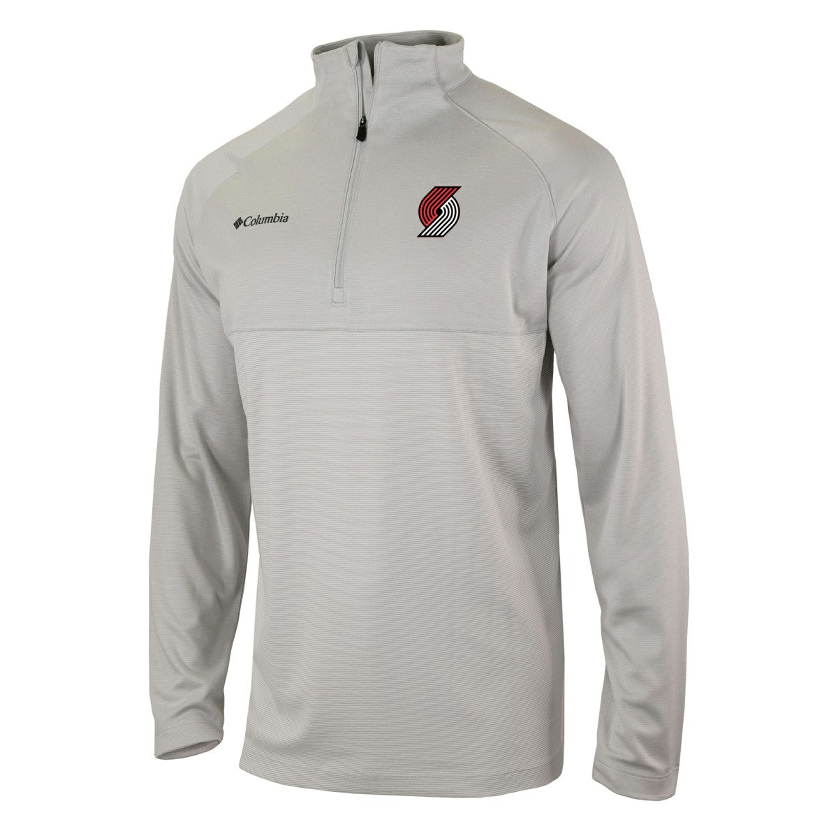 Portland Trail Blazers Omni-Wick Rockin' It Quarter-Zip Pullover Top Heather Gray