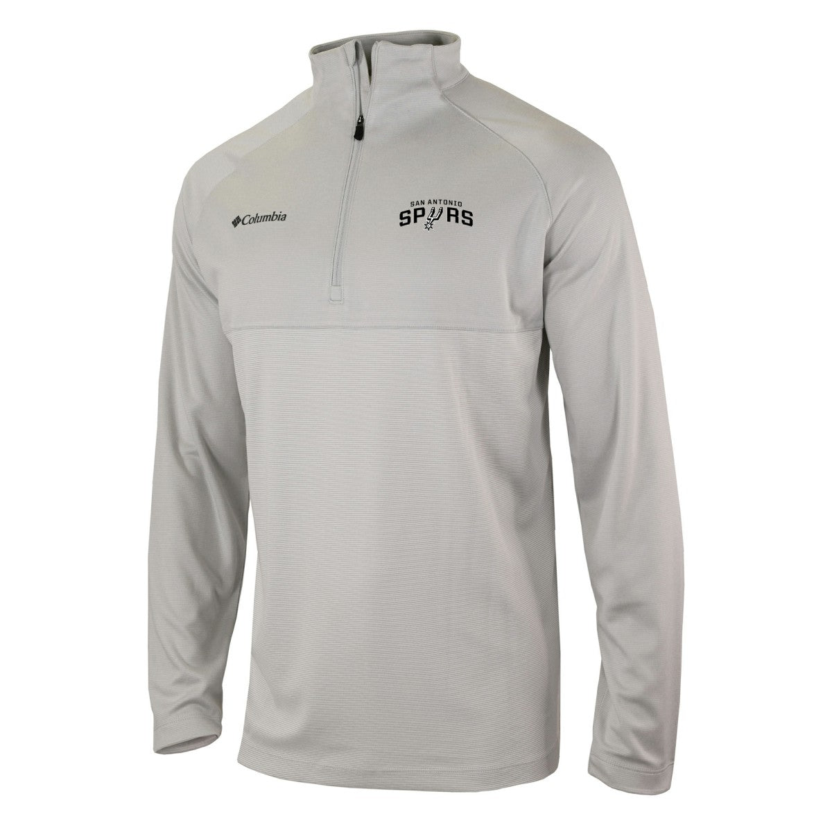 San Antonio Spurs Omni-Wick Rockin' It Quarter-Zip Pullover Top Heather Gray