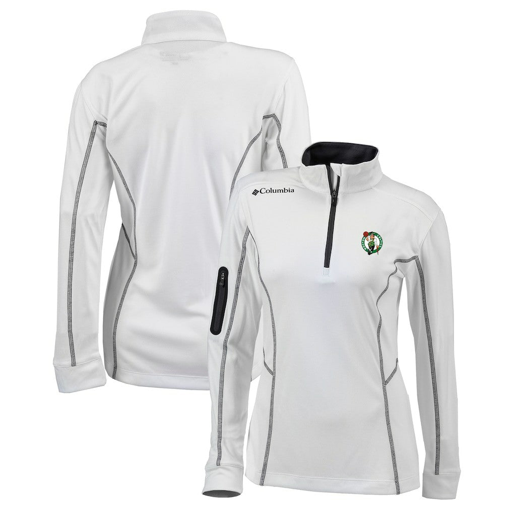 Boston Celtics Women's Omni-Wick Shotgun Quarter-Zip Pullover Top White
