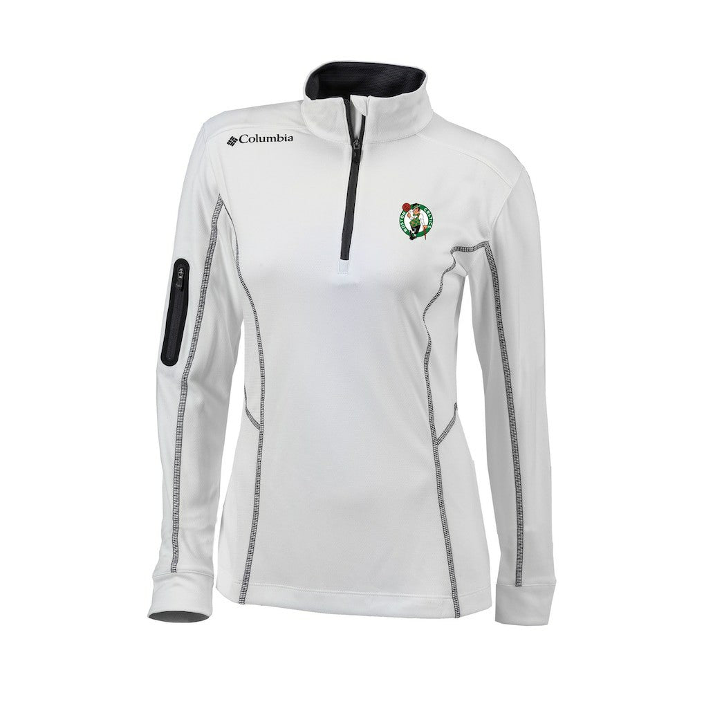 Boston Celtics Women's Omni-Wick Shotgun Quarter-Zip Pullover Top White