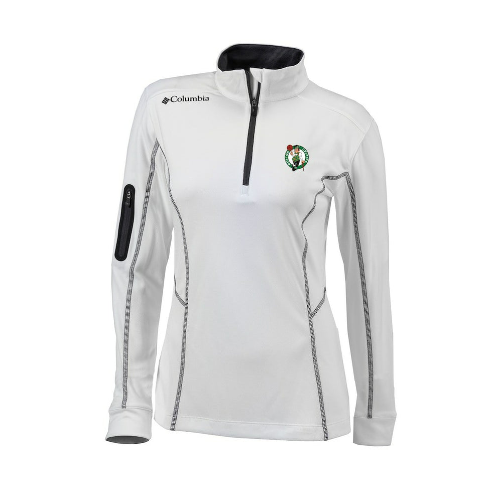 Boston Celtics Women's Omni-Wick Shotgun Quarter-Zip Pullover Top White