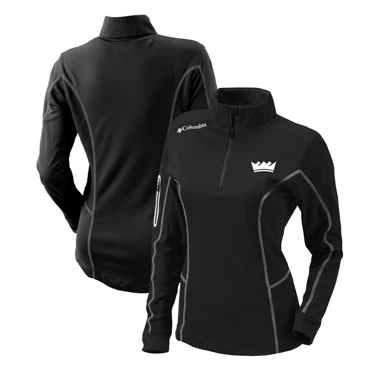 Sacramento Kings Women's Omni-Wick Shotgun Quarter-Zip Pullover Top Black