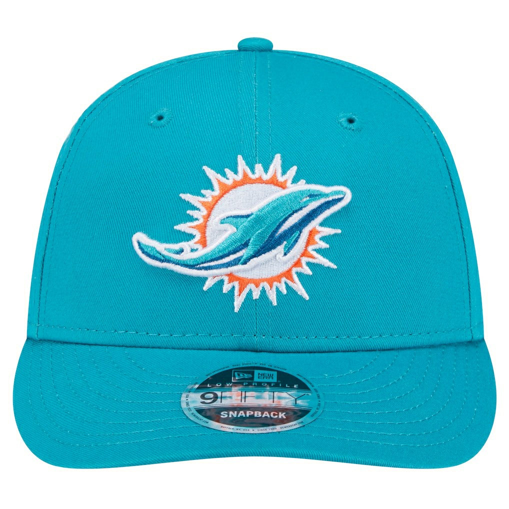 Miami Dolphins New Era Main Low Profile 9FIFTY Snapback Hat Aqua