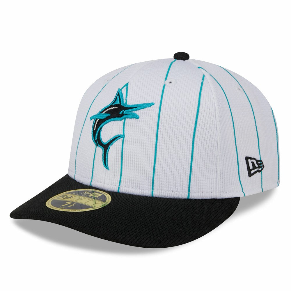 Miami Marlins New Era 2025 Batting Practice Low Profile 59FIFTY Fitted Hat - White Hats
