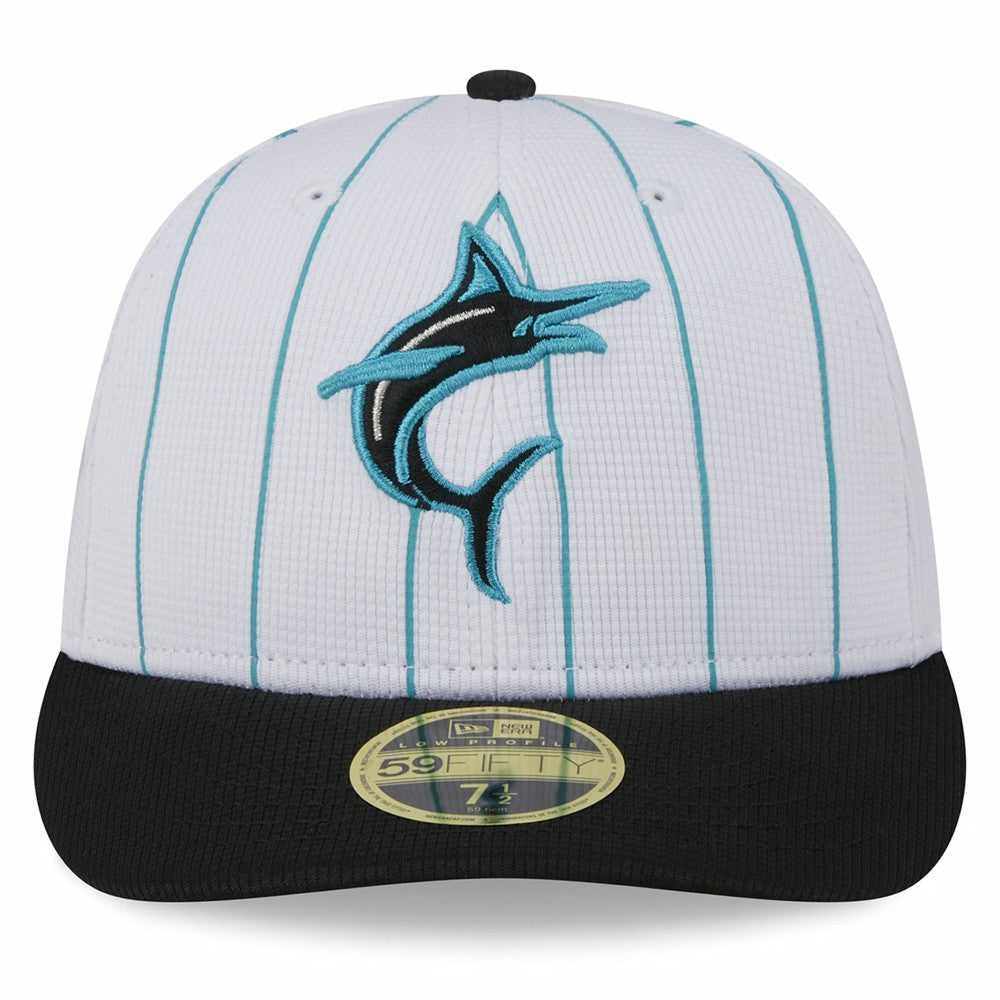 Miami Marlins New Era 2025 Batting Practice Low Profile 59FIFTY Fitted Hat - White Hats