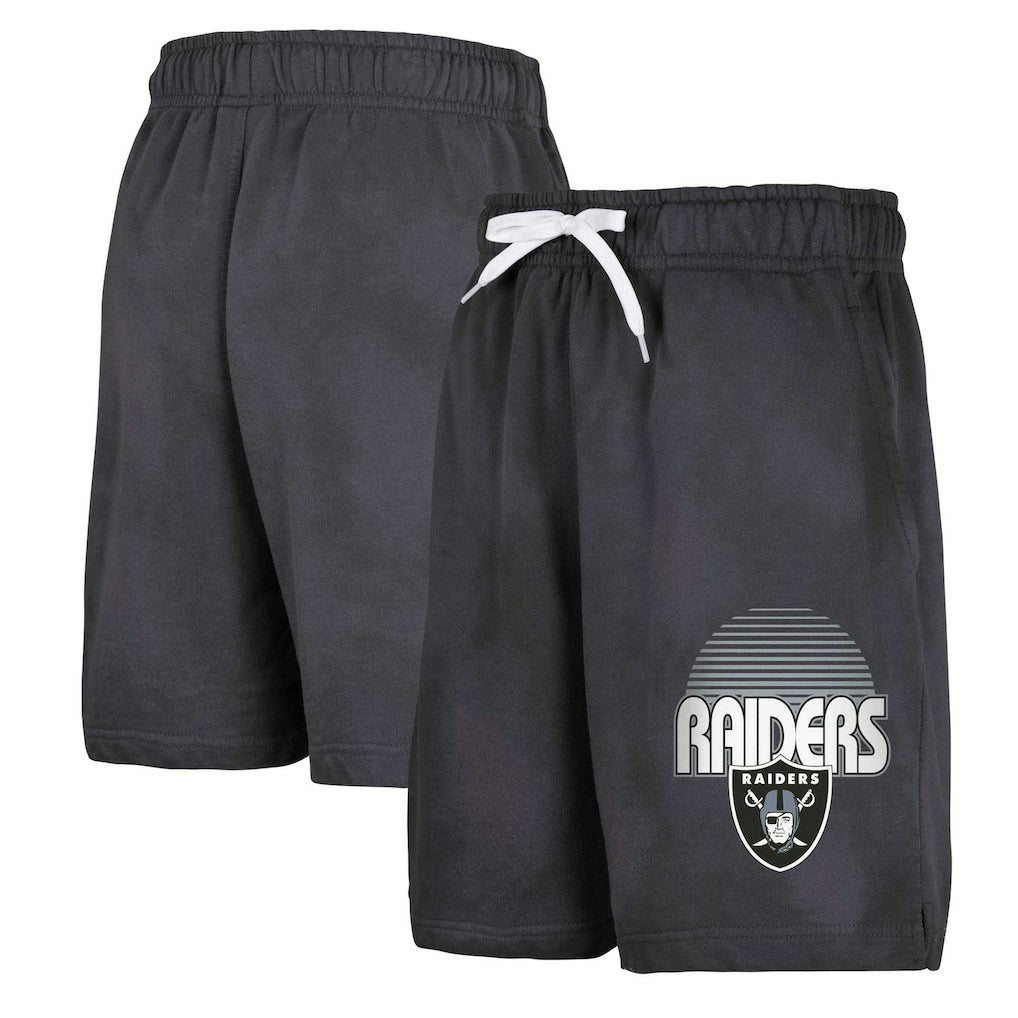 Las Vegas Raiders Youth Beach Bum Sun-Bleached French Terry Shorts Black