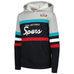 San Antonio Spurs Youth Hardwood Classics Head Coach Pullover Hoodie Black/Heather Gray