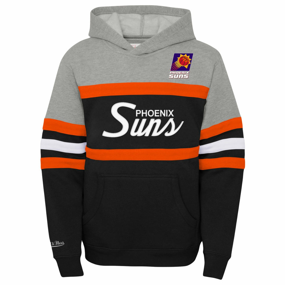 Phoenix Suns Youth Hardwood Classics Head Coach Pullover Hoodie Black/Heather Gray