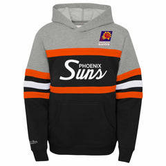 Phoenix Suns Youth Hardwood Classics Head Coach Pullover Hoodie Black/Heather Gray