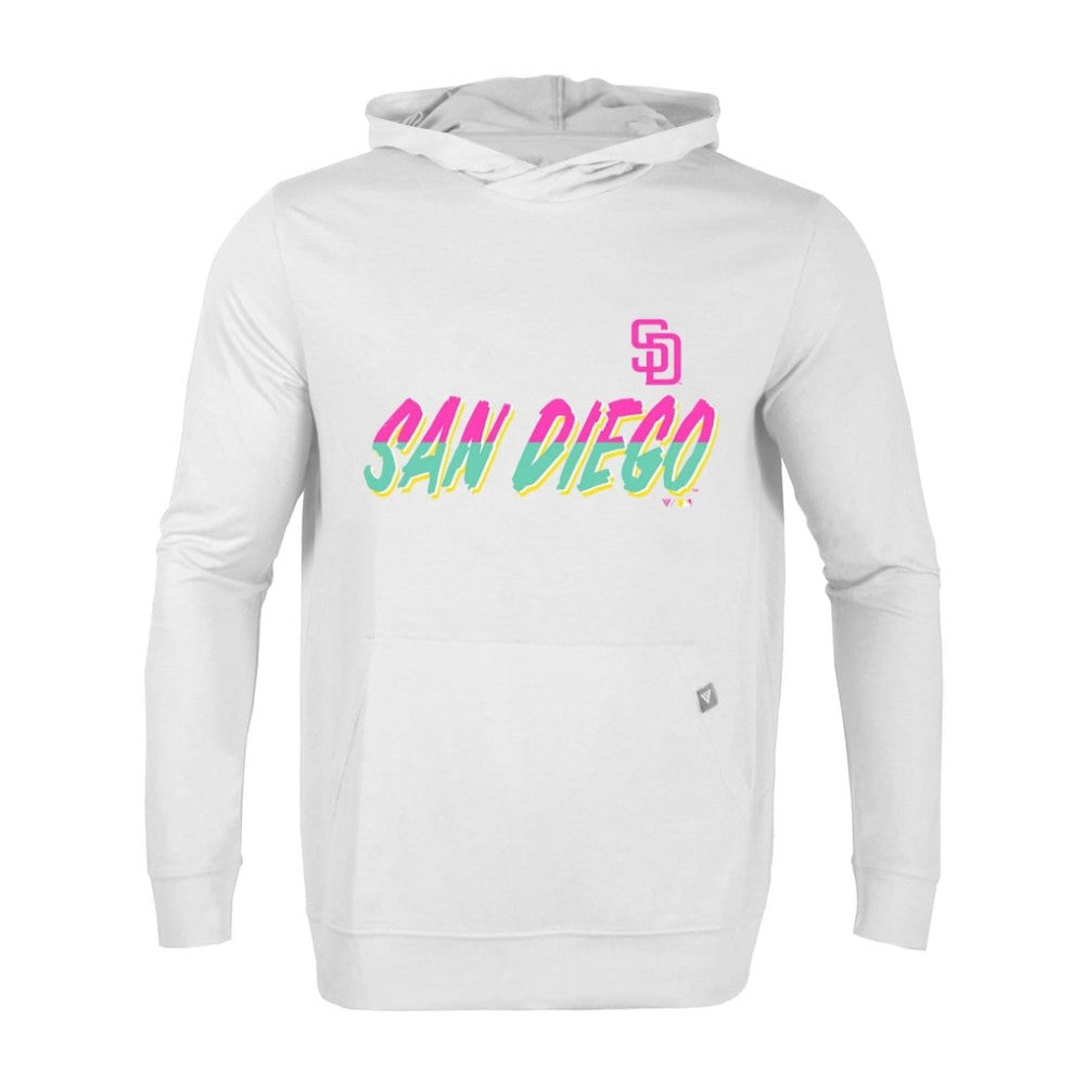 San Diego Padres Levelwear City Connect Relay Core Logo Pullover Hoodie - White Hoodies