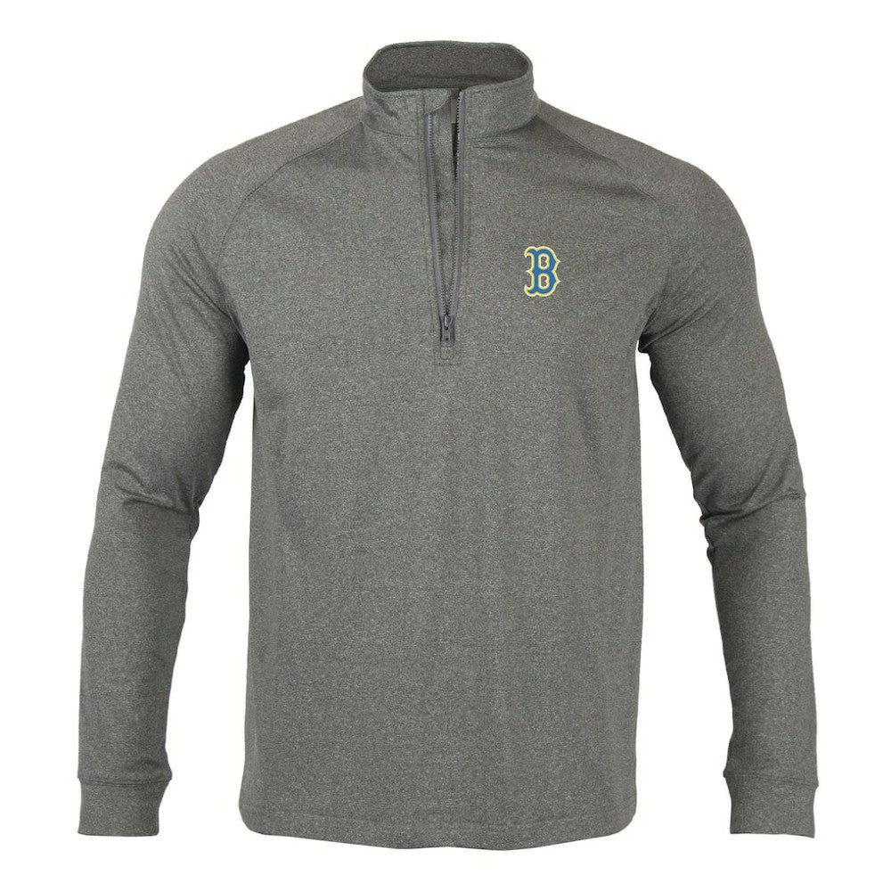 Boston Red Sox Levelwear City Connect Calibre Insignia Core Quarter-Zip Pullover Top - Heather Charcoal Pullover