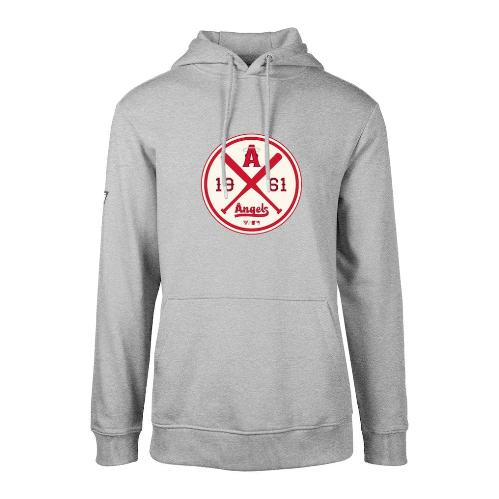 Los Angeles Angels Levelwear City Connect Podium Strike Pullover Hoodie - Heather Gray Hoodies