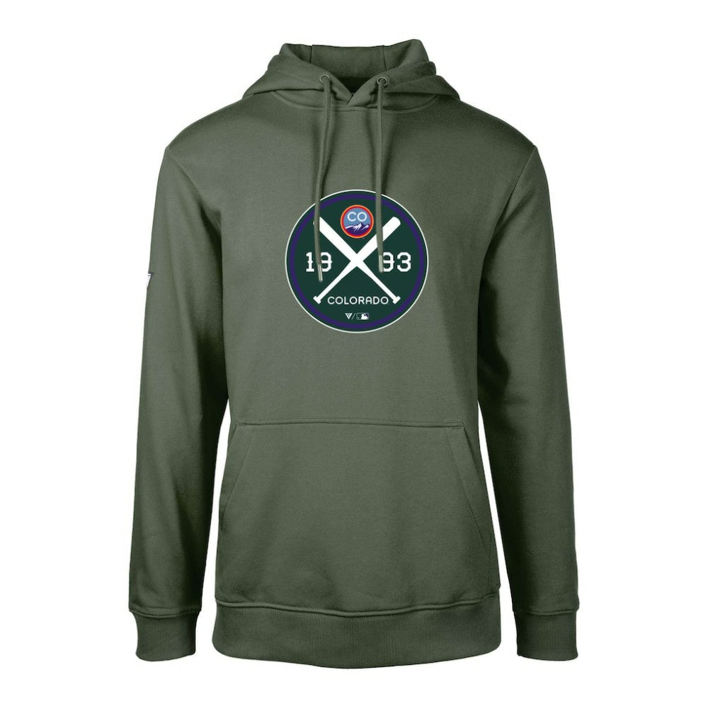 Colorado Rockies Levelwear City Connect Podium Strike Pullover Hoodie - Forest Green Hoodies