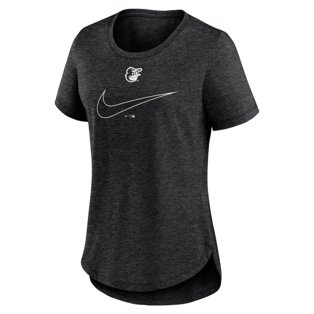 Baltimore Orioles Nike Women's Big Swoosh Tri-Blend Scoop Neck T-Shirt - Charcoal T-shirts