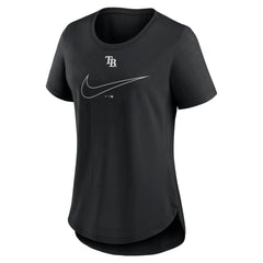 Tampa Bay Rays Nike Women's Big Swoosh Tri-Blend Scoop Neck T-Shirt - Black T-shirts