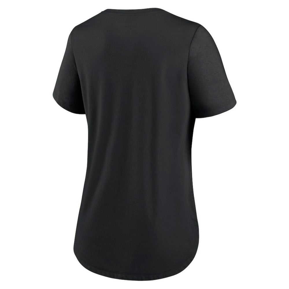 Tampa Bay Rays Nike Women's Big Swoosh Tri-Blend Scoop Neck T-Shirt - Black T-shirts