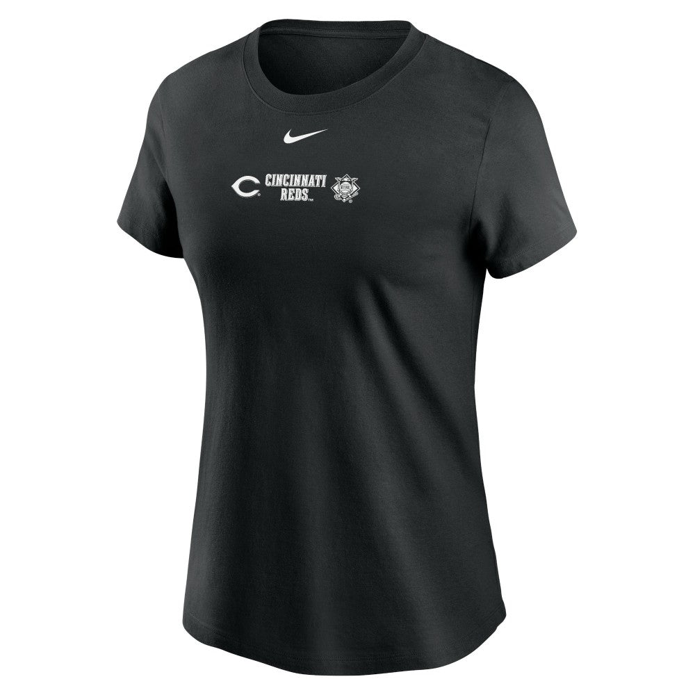 Cincinnati Reds Nike Women's Over Shoulder T-Shirt - Black T-shirts