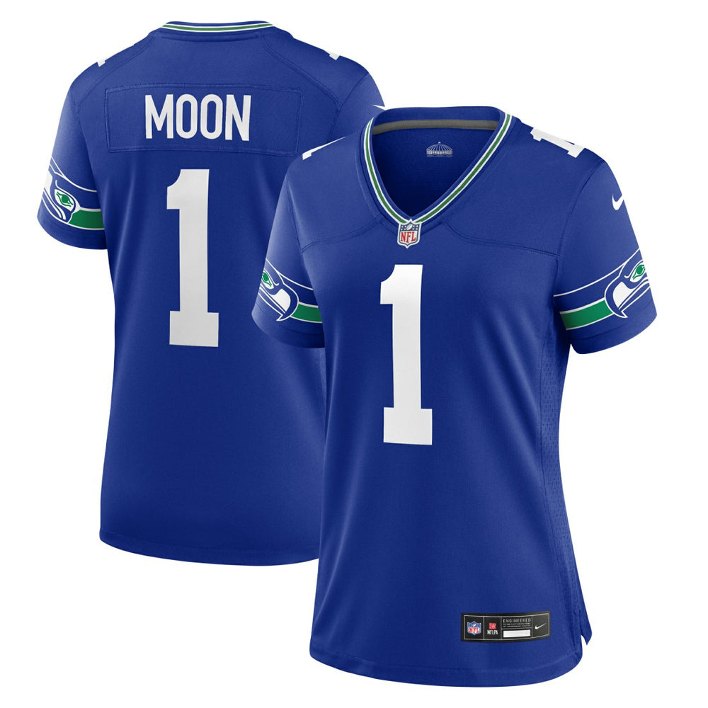 Warren Moon Seattle Seahawks Women's Throwback Retired Player Game Jersey Royal