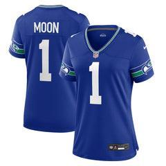 Warren Moon Seattle Seahawks Women's Throwback Retired Player Game Jersey Royal