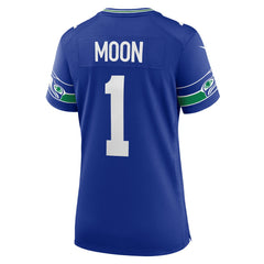 Warren Moon Seattle Seahawks Women's Throwback Retired Player Game Jersey Royal