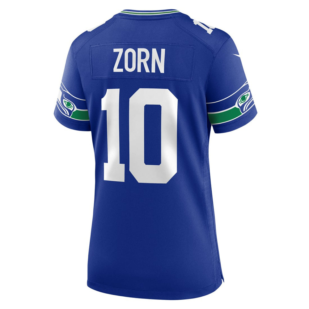 Jim Zorn Seattle Seahawks Women's Throwback Retired Player Game Jersey Royal