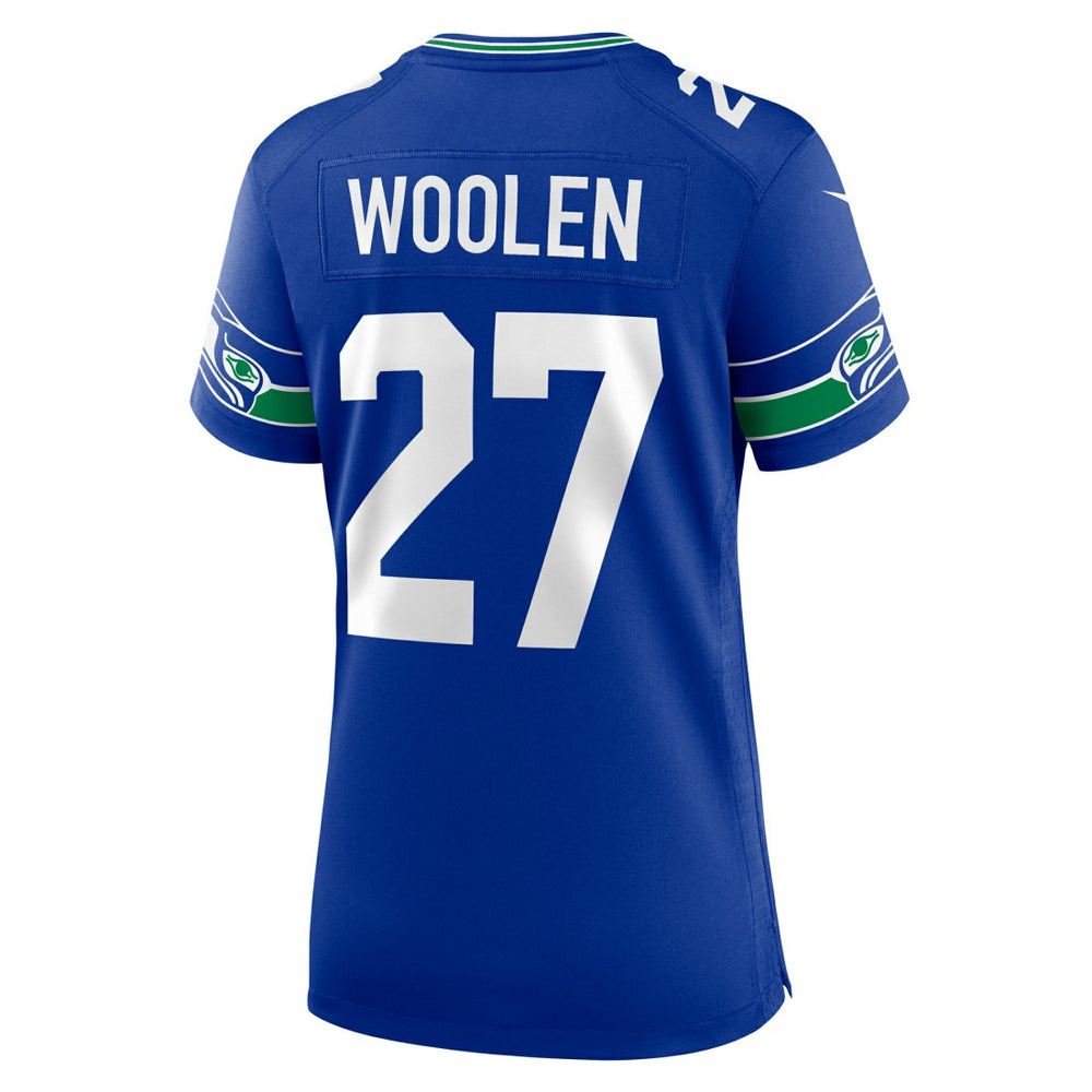 Tariq Woolen Seattle Seahawks Women's Throwback Player Game Jersey Royal
