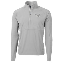 Philadelphia Eagles Cutter & Buck Adapt Eco Knit Hybrid Recycled Quarter-Zip Pullover Jacket Silver