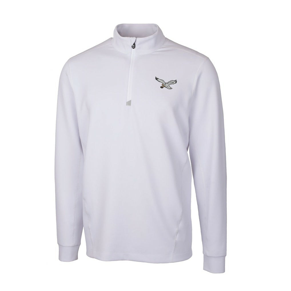 Philadelphia Eagles Cutter & Buck Traverse Stretch Quarter-Zip Pullover White