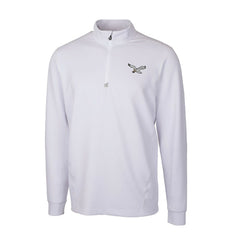 Philadelphia Eagles Cutter & Buck Traverse Stretch Quarter-Zip Pullover White