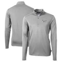 Philadelphia Eagles Cutter & Buck Virtue Eco Pique Recycled Quarter-Zip Pullover Silver