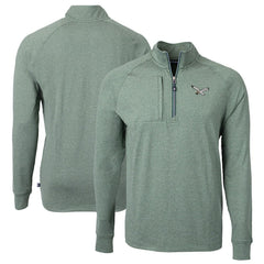 Philadelphia Eagles Cutter & Buck Adapt Eco Knit Heathered Recycled Quarter-Zip Pullover Heather Green