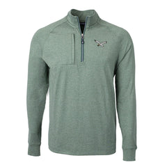 Philadelphia Eagles Cutter & Buck Adapt Eco Knit Heathered Recycled Quarter-Zip Pullover Heather Green