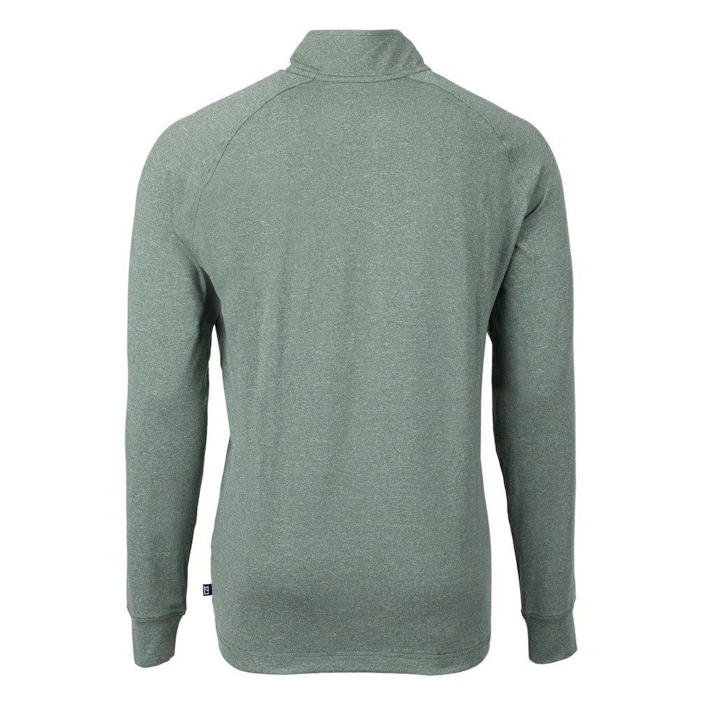 Philadelphia Eagles Cutter & Buck Adapt Eco Knit Heathered Recycled Quarter-Zip Pullover Heather Green