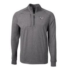 Philadelphia Eagles Cutter & Buck Adapt Eco Knit Heathered Recycled Quarter-Zip Pullover Heather Black