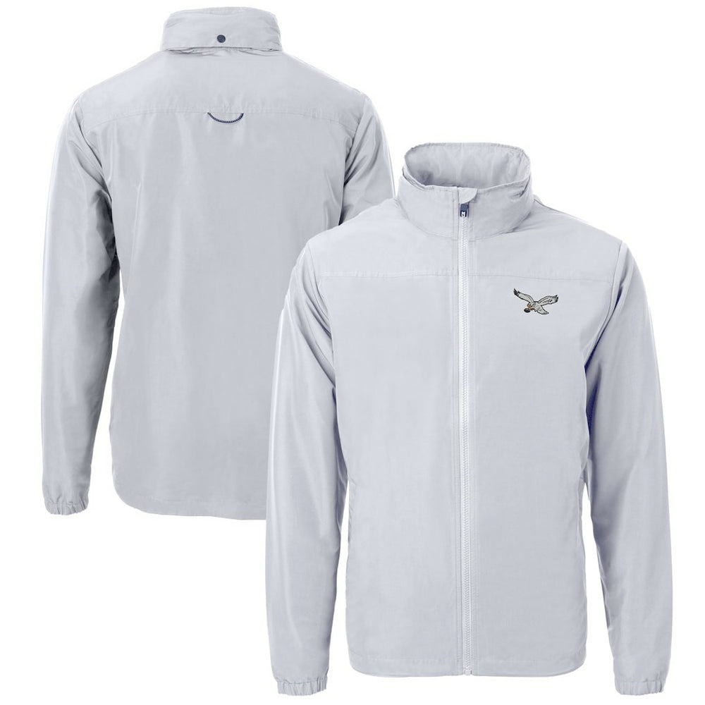 Philadelphia Eagles Cutter & Buck Charter Eco Recycled Full-Zip Jacket Silver