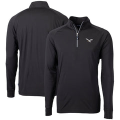 Philadelphia Eagles Cutter & Buck Eco Knit Stretch Recycled Quarter-Zip Pullover Black