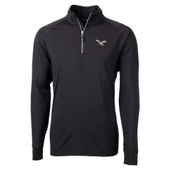 Philadelphia Eagles Cutter & Buck Eco Knit Stretch Recycled Quarter-Zip Pullover Black