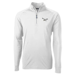 Philadelphia Eagles Cutter & Buck Eco Knit Stretch Recycled Quarter-Zip Pullover White