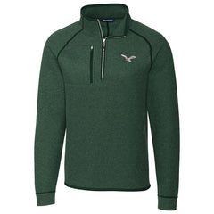 Philadelphia Eagles Cutter & Buck Mainsail Sweater-Knit Half-Zip Pullover Jacket Heather Green