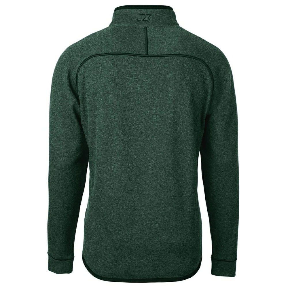 Philadelphia Eagles Cutter & Buck Mainsail Sweater-Knit Half-Zip Pullover Jacket Heather Green
