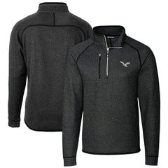 Philadelphia Eagles Cutter & Buck Mainsail Sweater-Knit Half-Zip Pullover Jacket Heather Charcoal