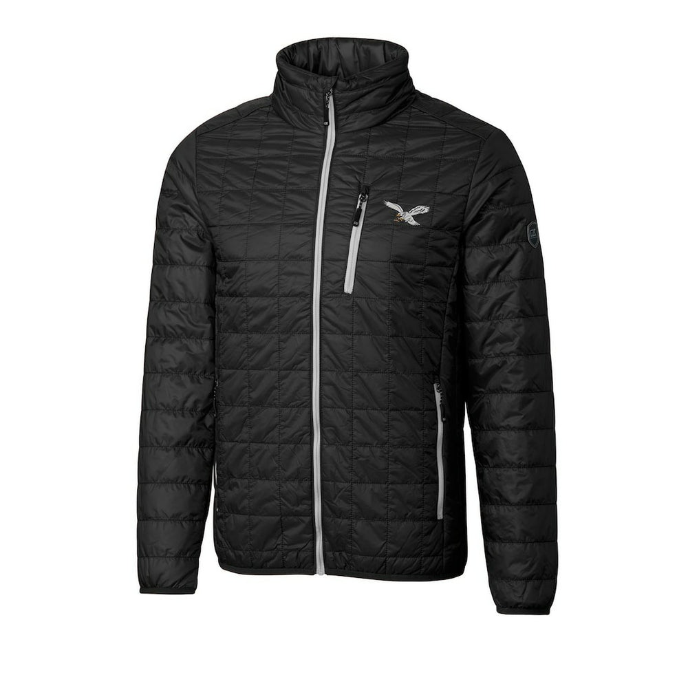 Philadelphia Eagles Cutter & Buck Rainier PrimaLoft Eco Insulated Full-Zip Puffer Jacket Black
