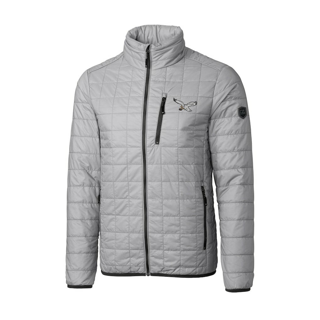 Philadelphia Eagles Cutter & Buck Rainier PrimaLoft Eco Insulated Full-Zip Puffer Jacket Silver