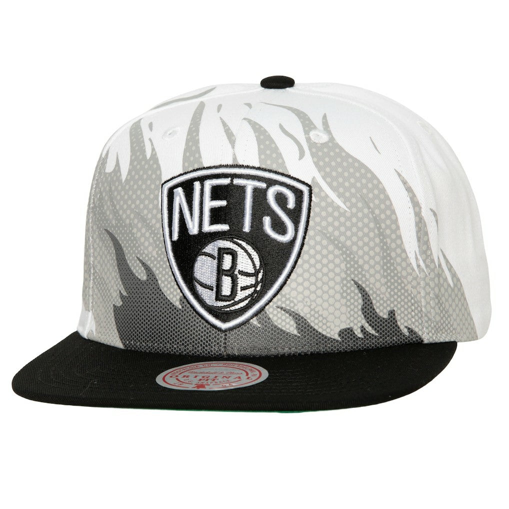 Brooklyn Nets Hot Fire Snapback Hat White