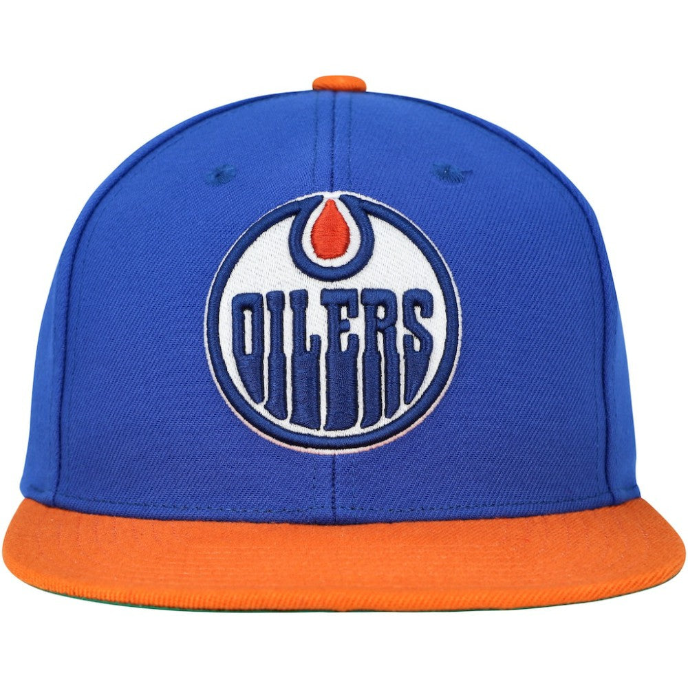 NHL Edmonton Oilers Mitchell & Ness Core Team Ground 2.0 Snapback Hat - Blue