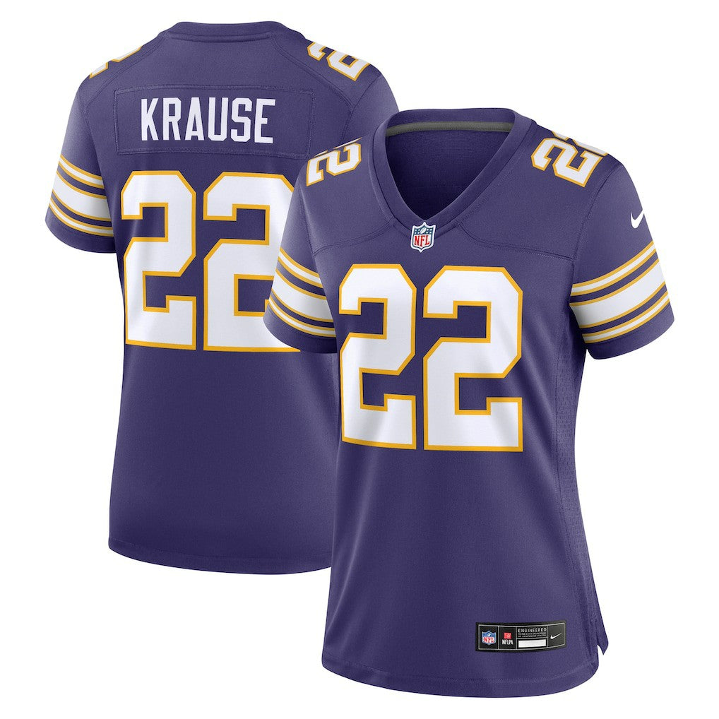 NFL Paul Krause Minnesota Vikings Women's Classic Retired Player Jersey - Purple