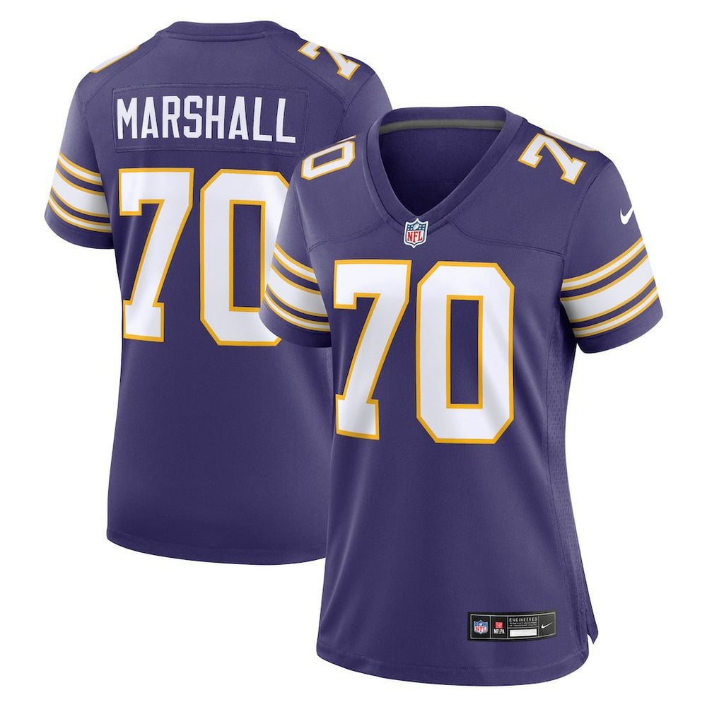 NFL Jim Marshall Minnesota Vikings Women's Classic Retired Player Jersey - Purple