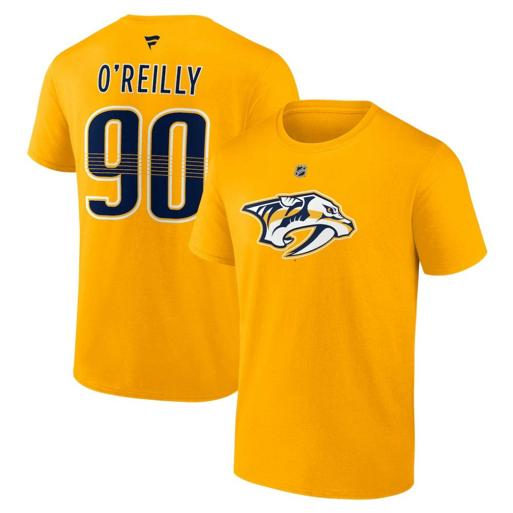 NHL Ryan O'Reilly Nashville Predators Fanatics Authentic Stack Name & Number T-Shirt - Gold